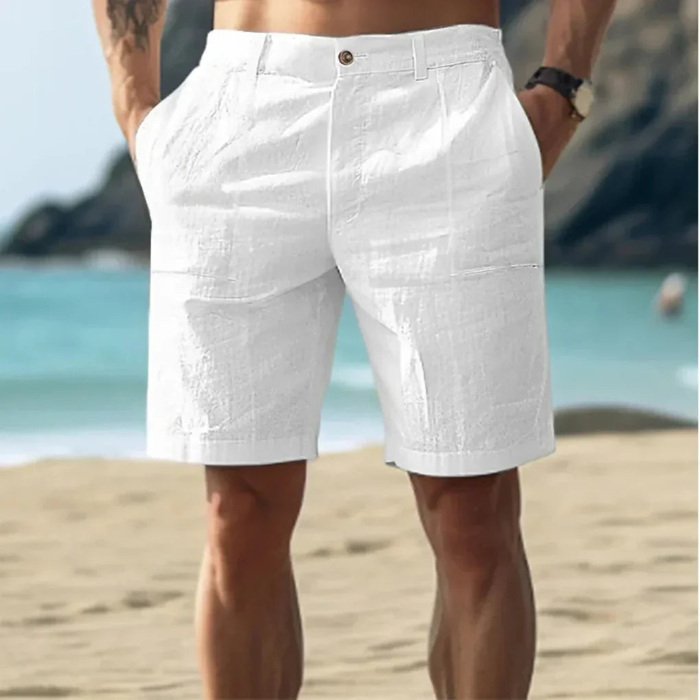 Casual hørshorts til mænd