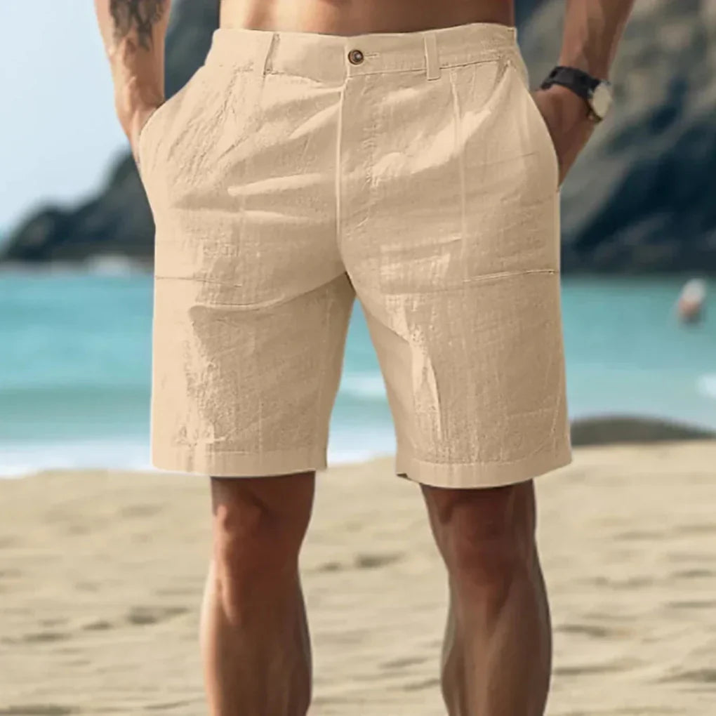 Casual hørshorts til mænd