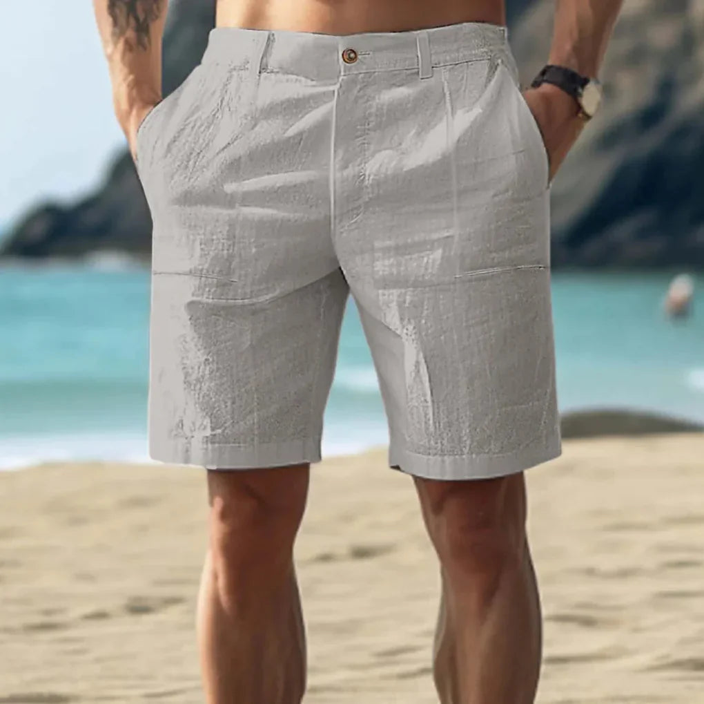 Casual hørshorts til mænd