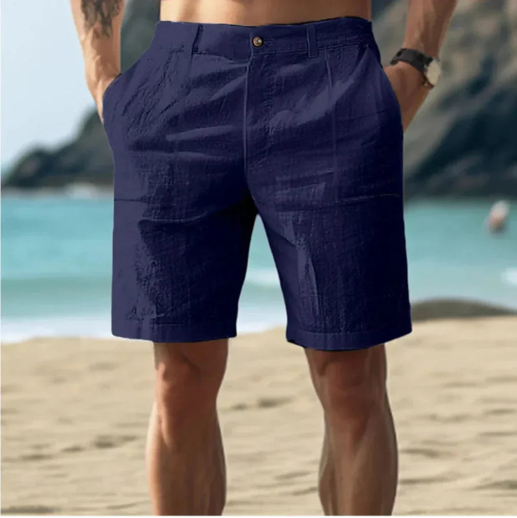 Casual hørshorts til mænd