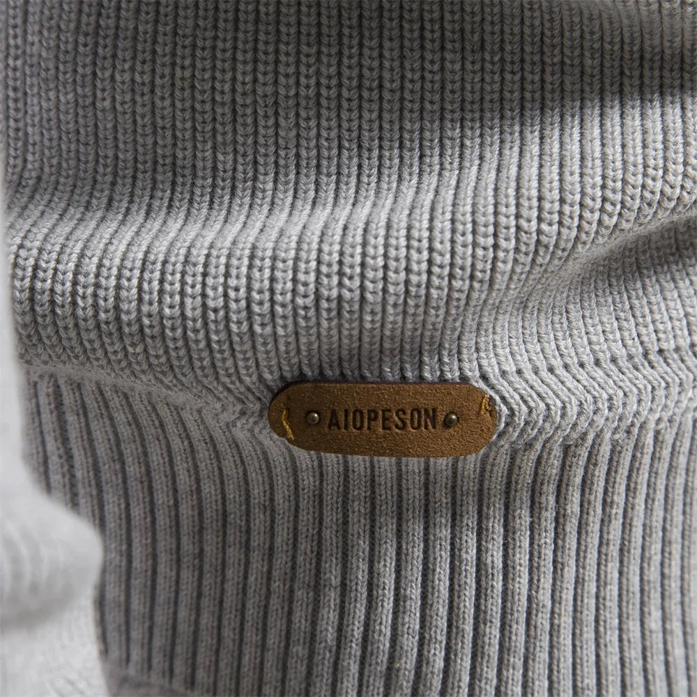 Casual herrecardigan med høj hals og lynlås