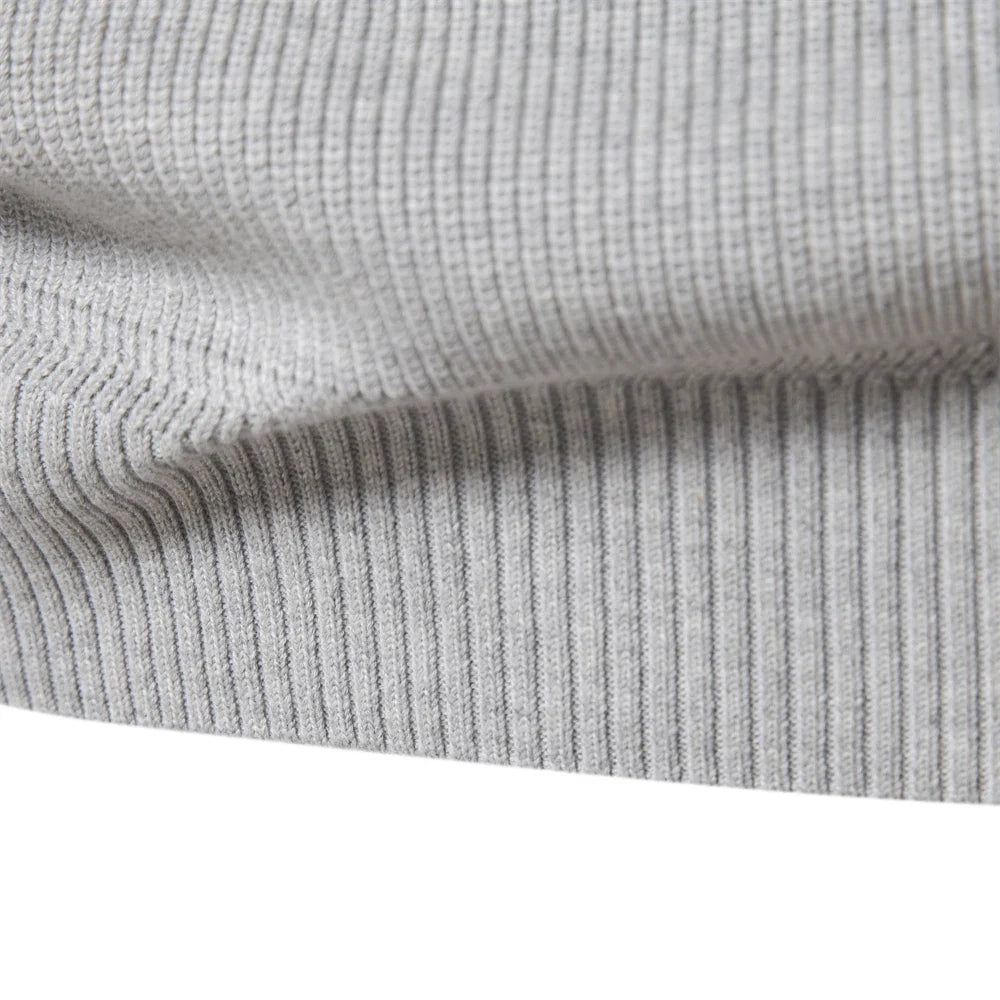 Casual herrecardigan med høj hals og lynlås