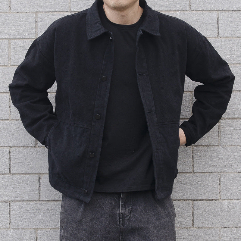 Oversized casual herrejakke med knapper