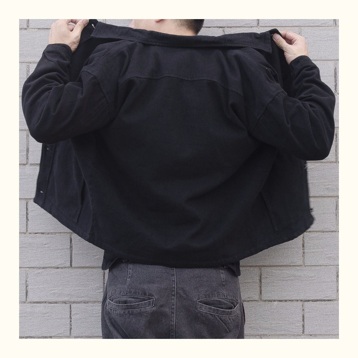 Oversized casual herrejakke med knapper