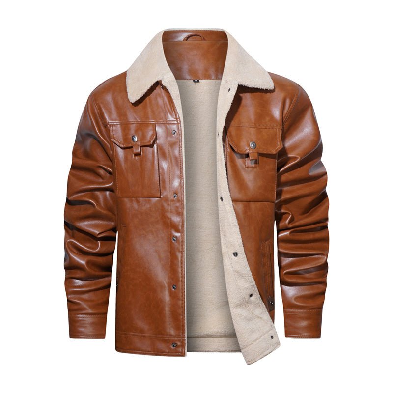 Casual herrejakke med sherpakrave