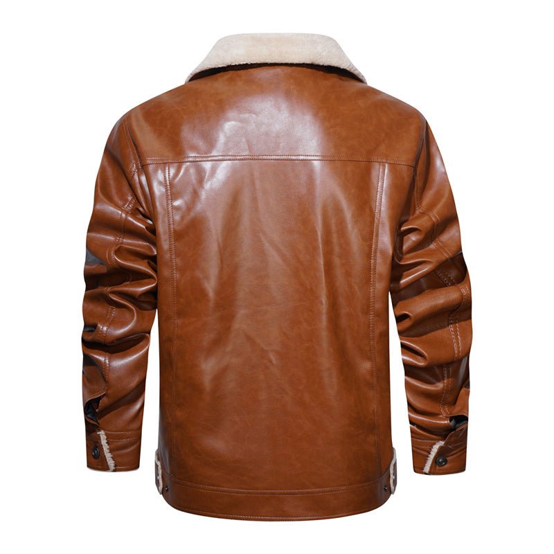 Casual herrejakke med sherpakrave