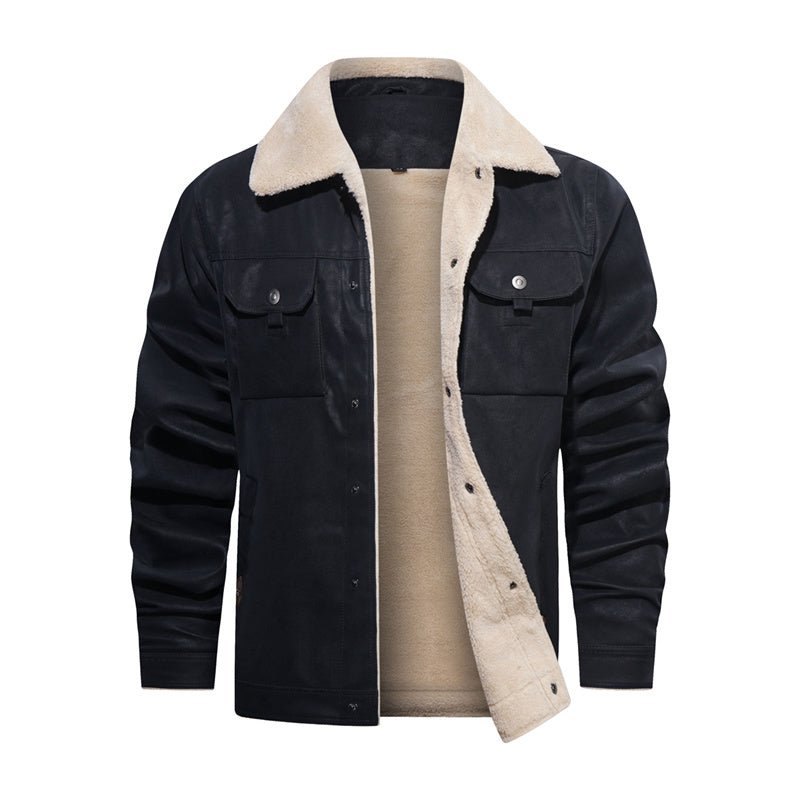 Casual herrejakke med sherpakrave