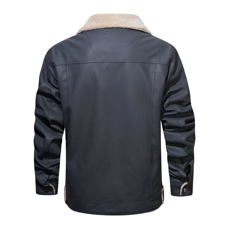 Casual herrejakke med sherpakrave