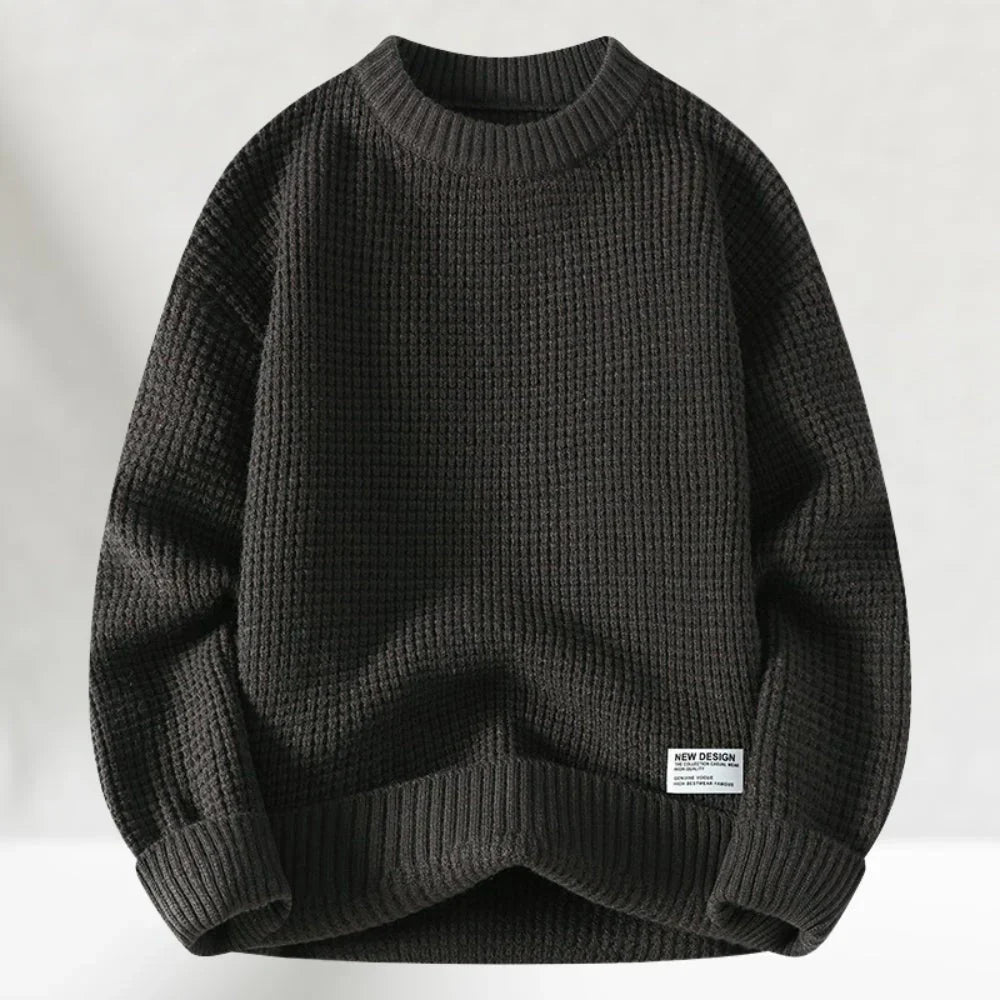 Casual herresweater med rund hals