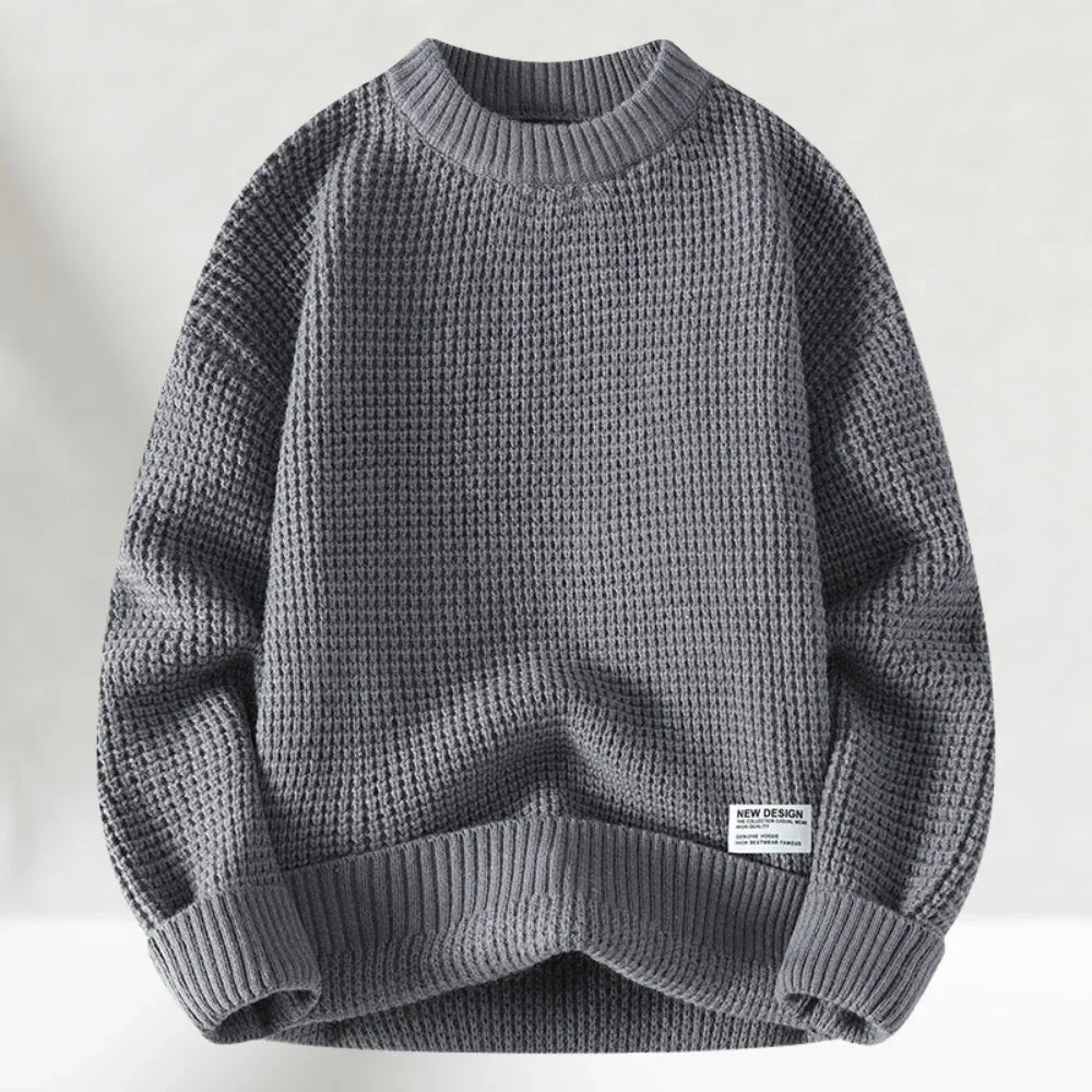 Casual herresweater med rund hals