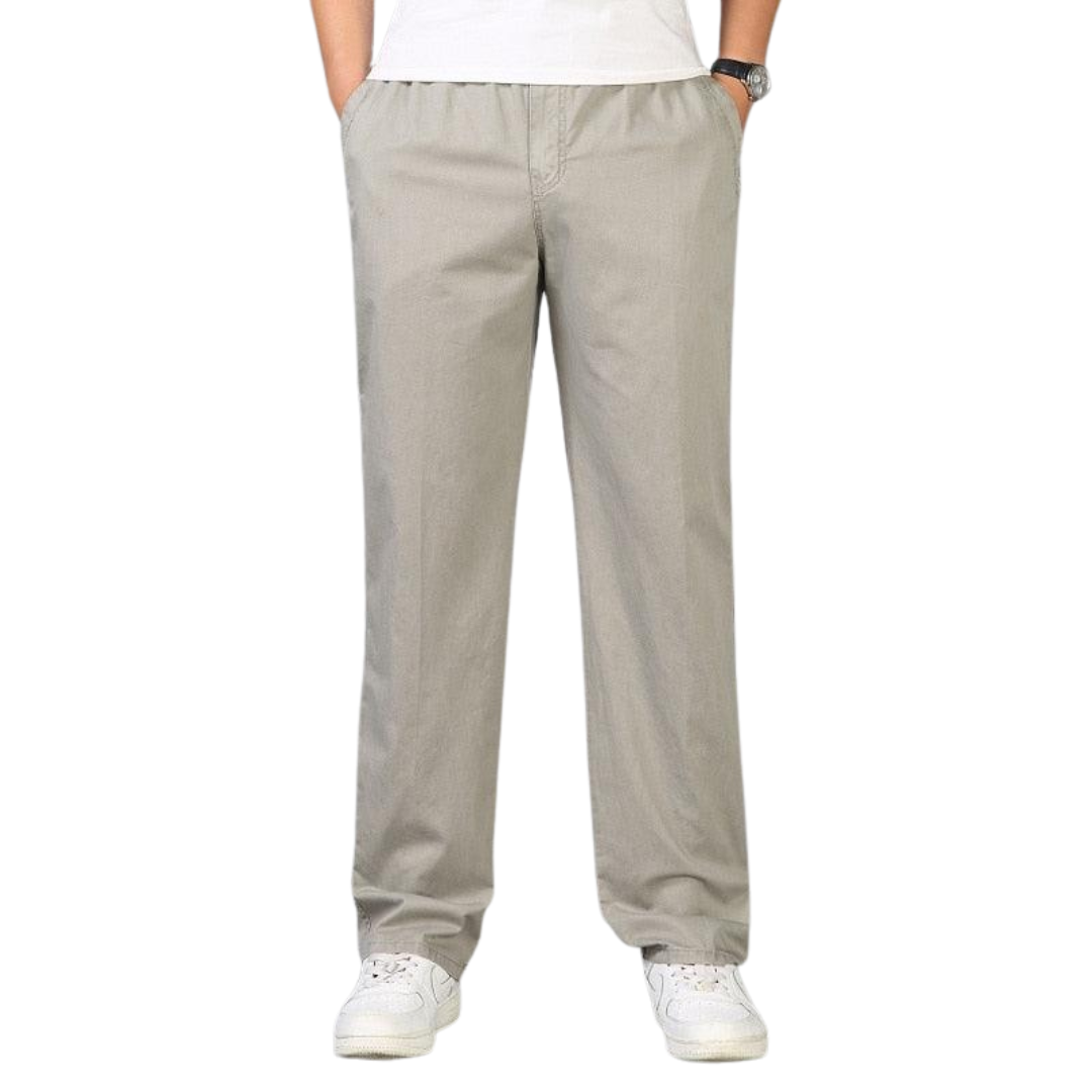 Casual pull-on-herrebukser i relaxed fit