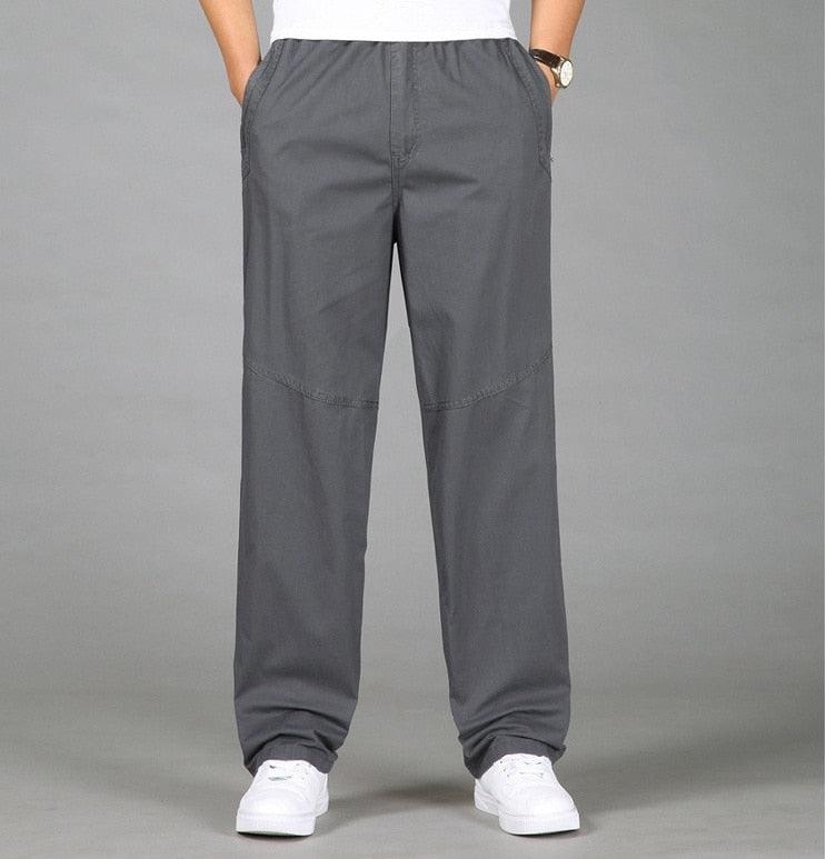 Casual pull-on-herrebukser i relaxed fit