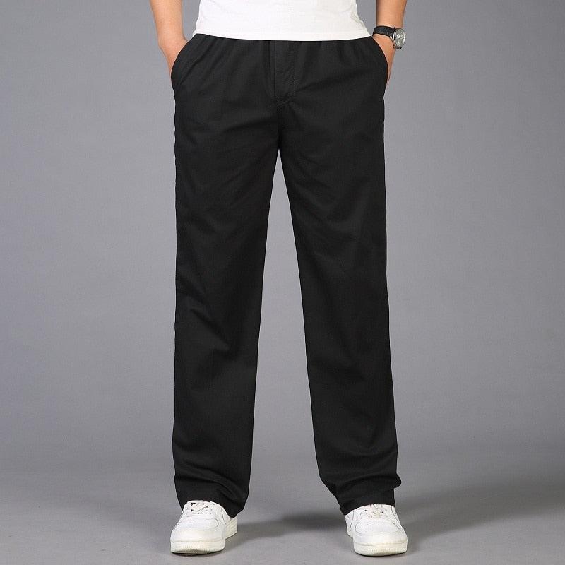 Casual pull-on-herrebukser i relaxed fit