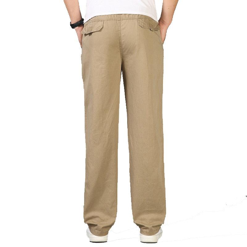 Casual pull-on-herrebukser i relaxed fit