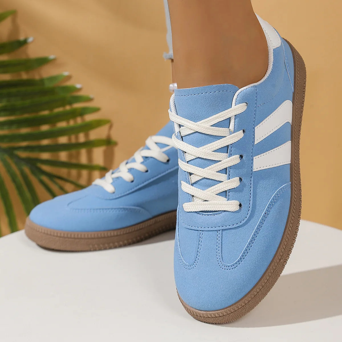 Casual sneakers med snøre til damer
