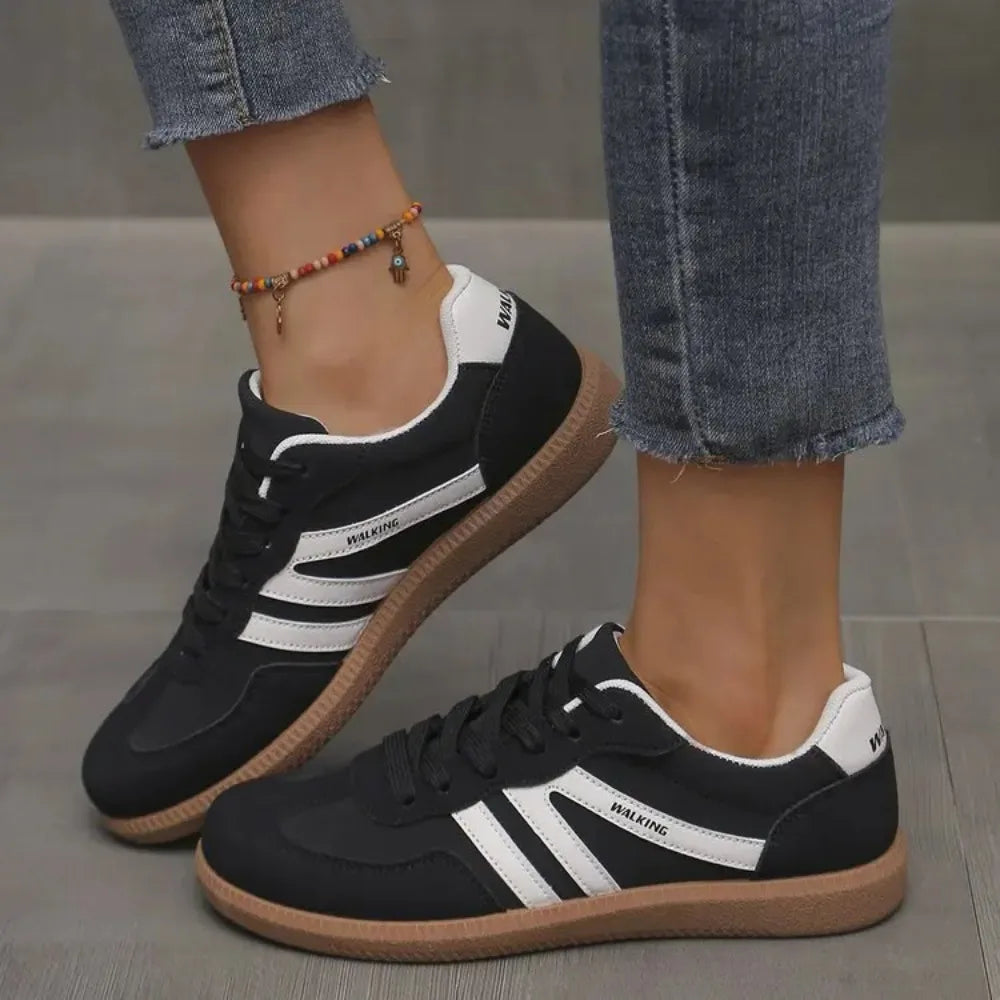 Casual sneakers med snørebånd til damer