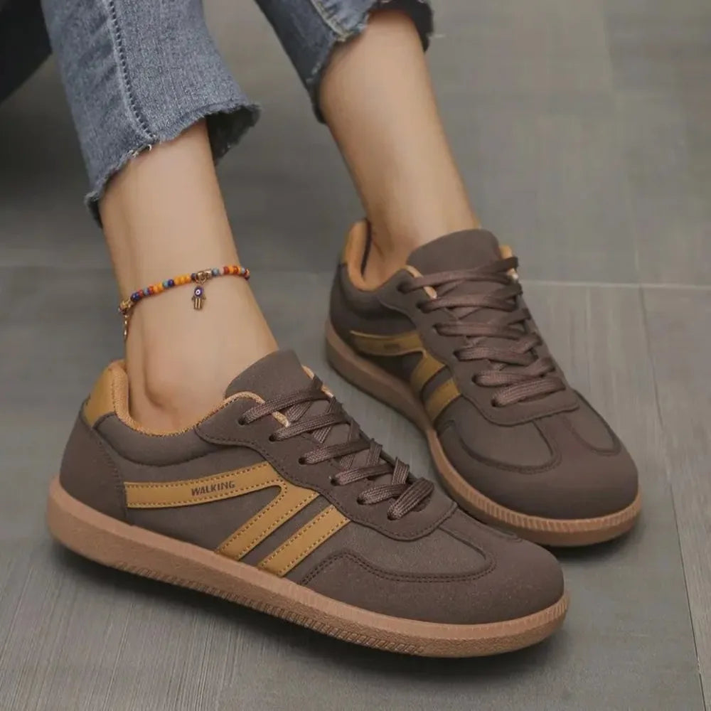 Casual sneakers med snørebånd til damer