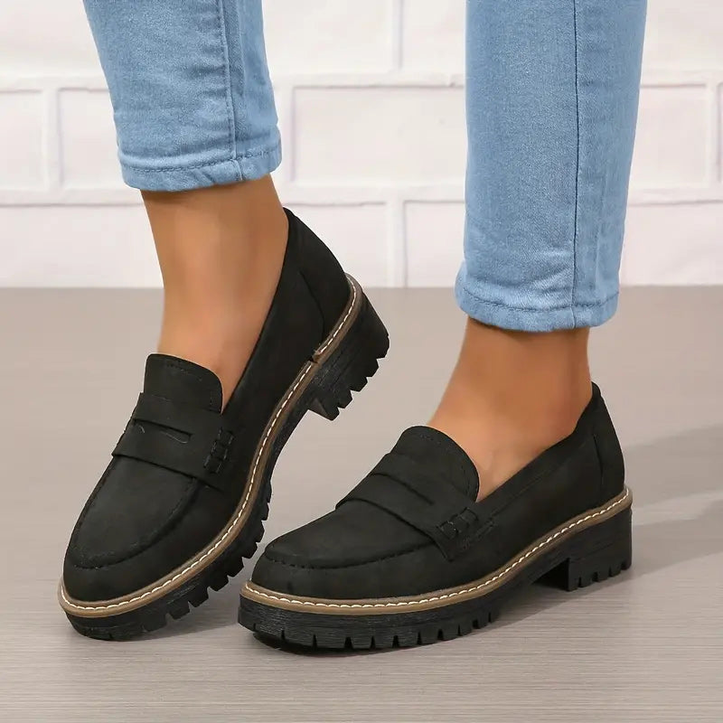 Chunky platformloafers til damer