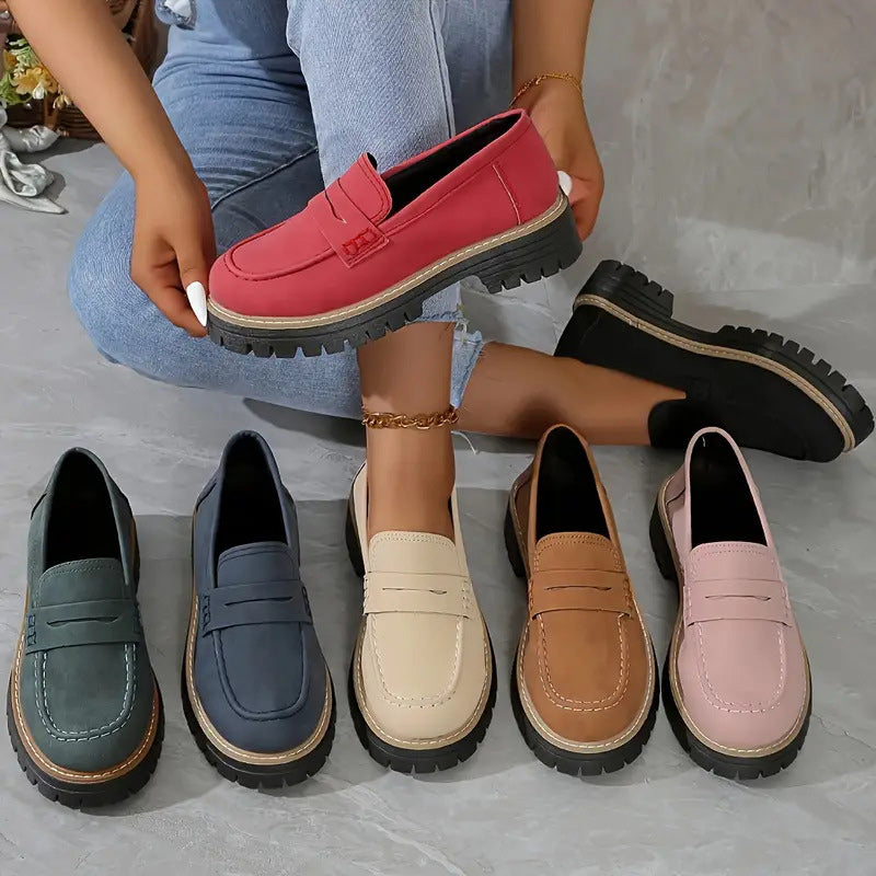 Chunky platformloafers til damer