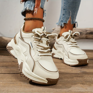 Chunky platformssneakers med paneler til damer