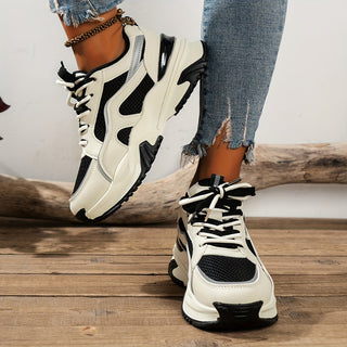 Chunky platformssneakers med paneler til damer
