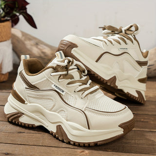 Chunky platformssneakers med paneler til damer