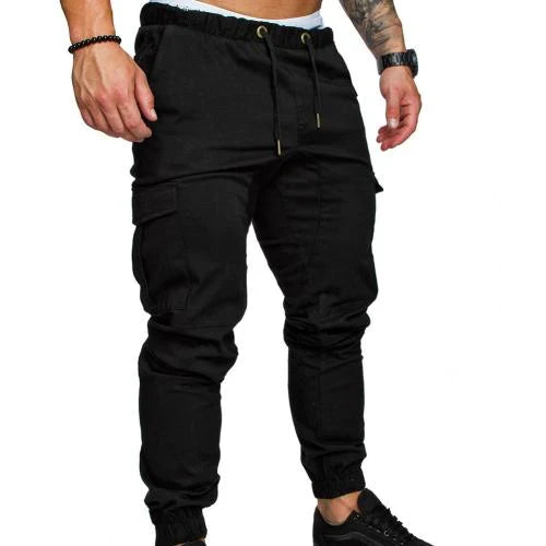 Commando-joggers med ribkant ved anklerne