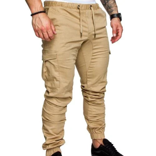 Commando-joggers med ribkant ved anklerne
