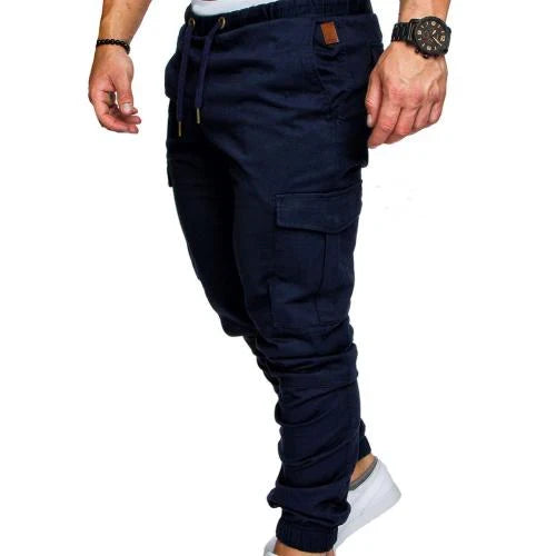 Commando-joggers med ribkant ved anklerne