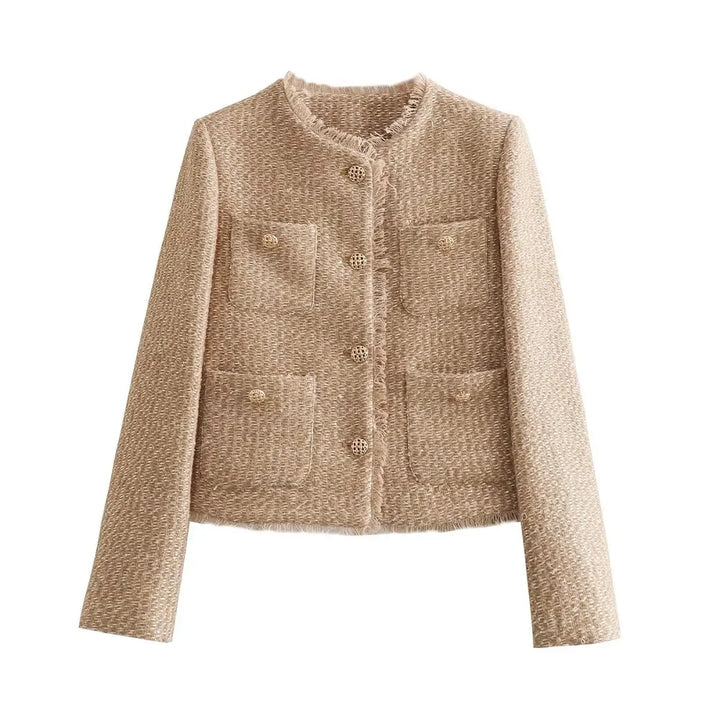 Cropped tweedjakke til damer