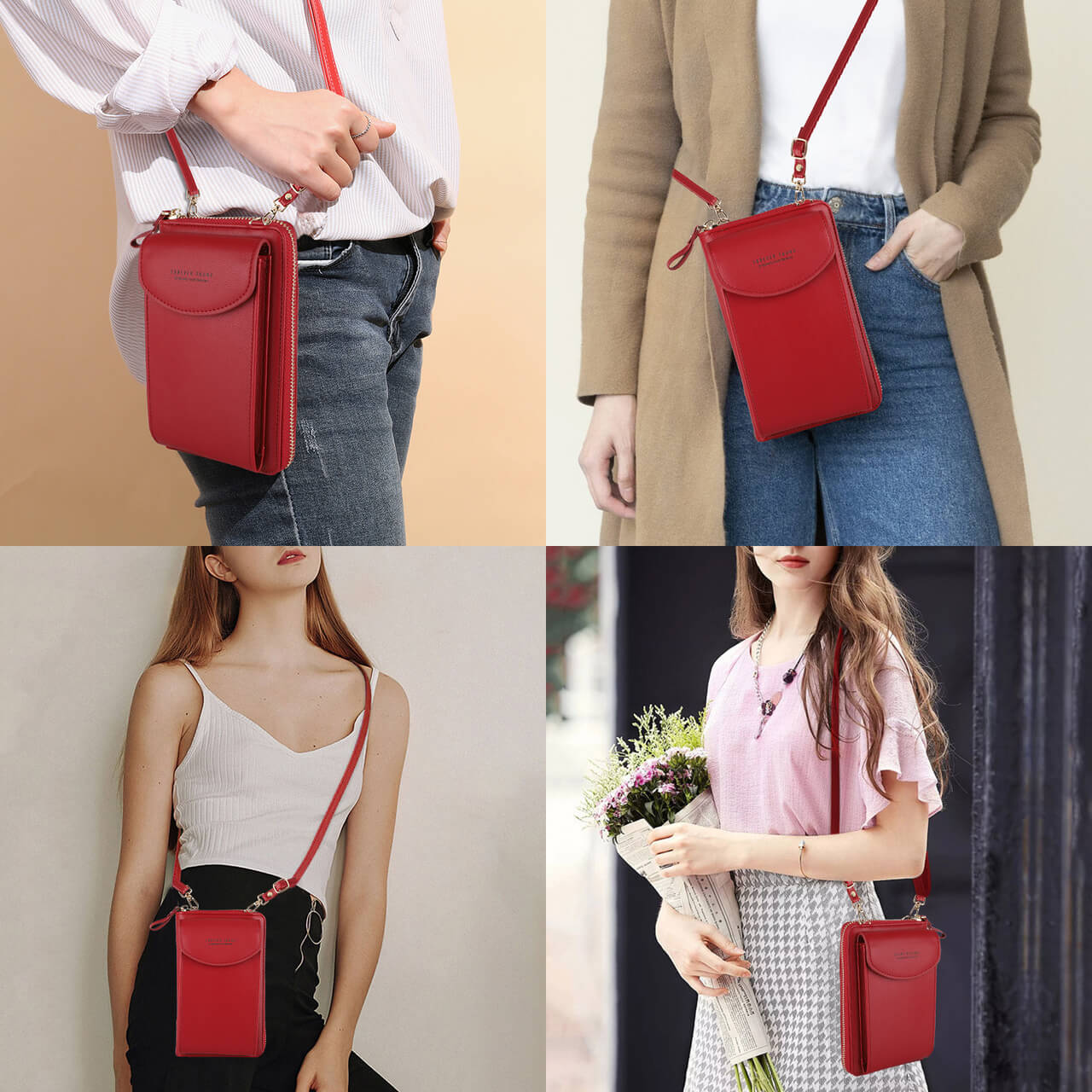 Crossbody clutch og mobilpung til damer