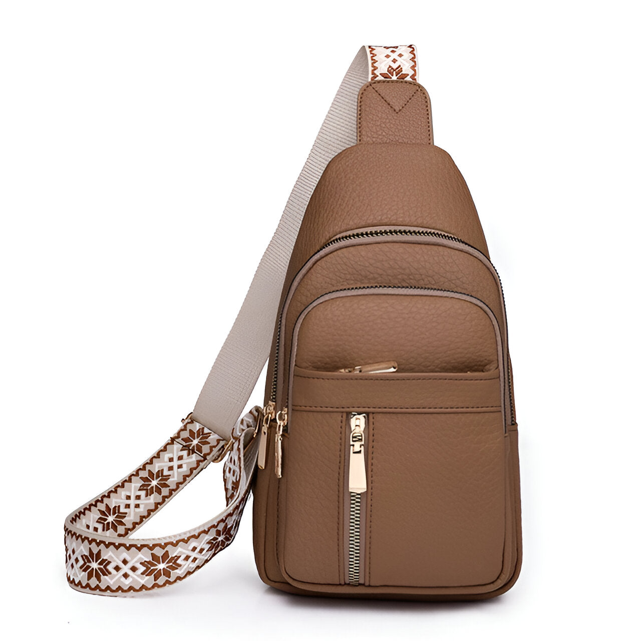 Crossbody-slingtaske til damer med mønstret rem