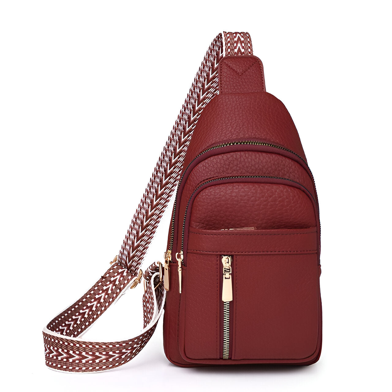 Crossbody-slingtaske til damer med mønstret rem