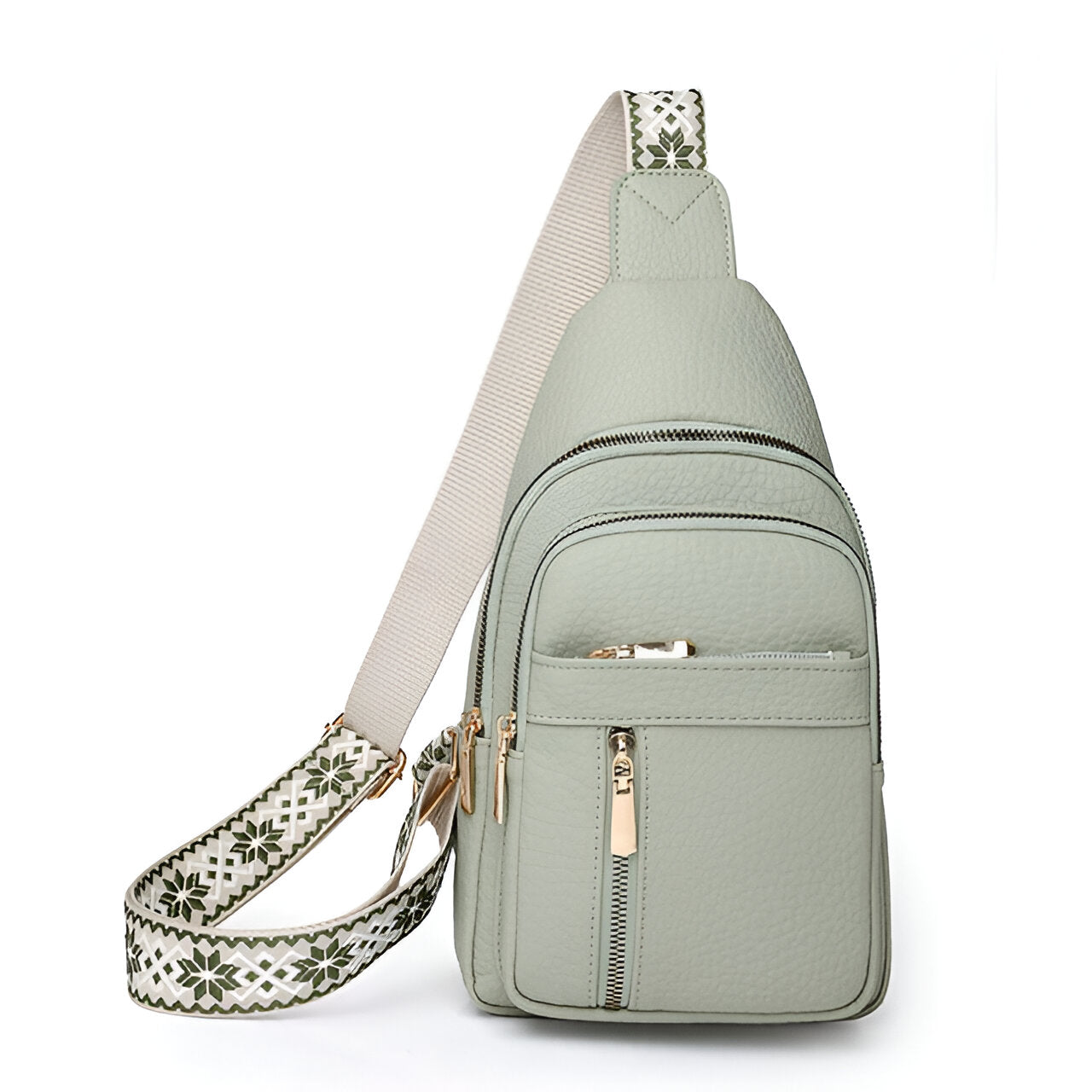 Crossbody-slingtaske til damer med mønstret rem