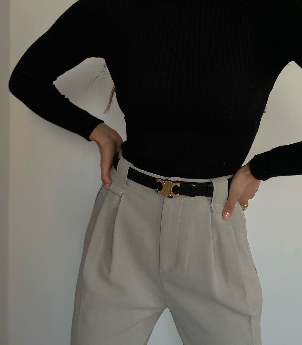 Damebælte med guldspænde - Chic stil