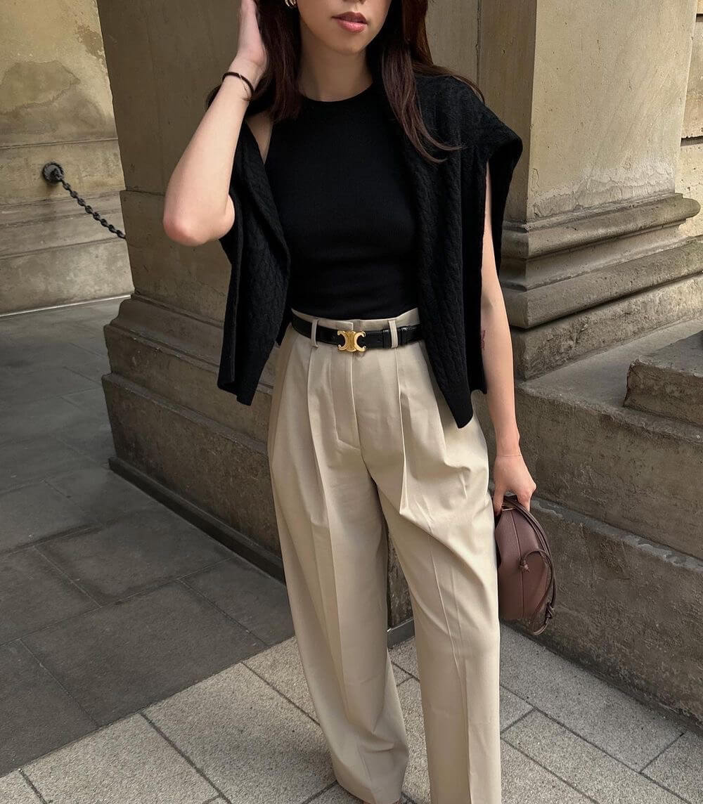 Damebælte med guldspænde - Chic stil