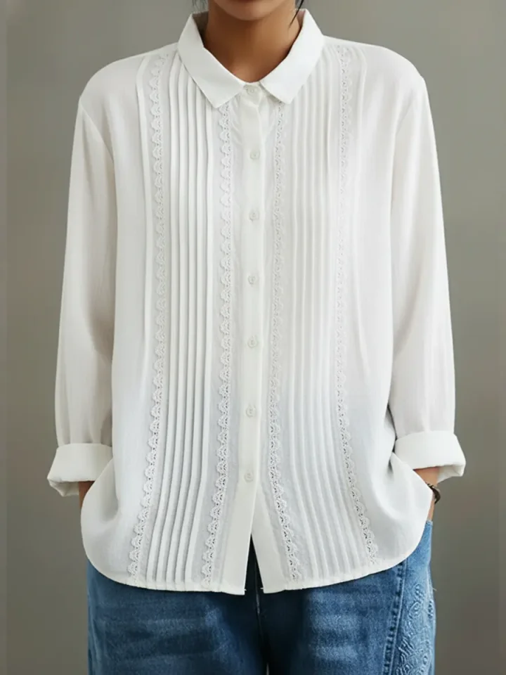 Damebluse med knaplukning