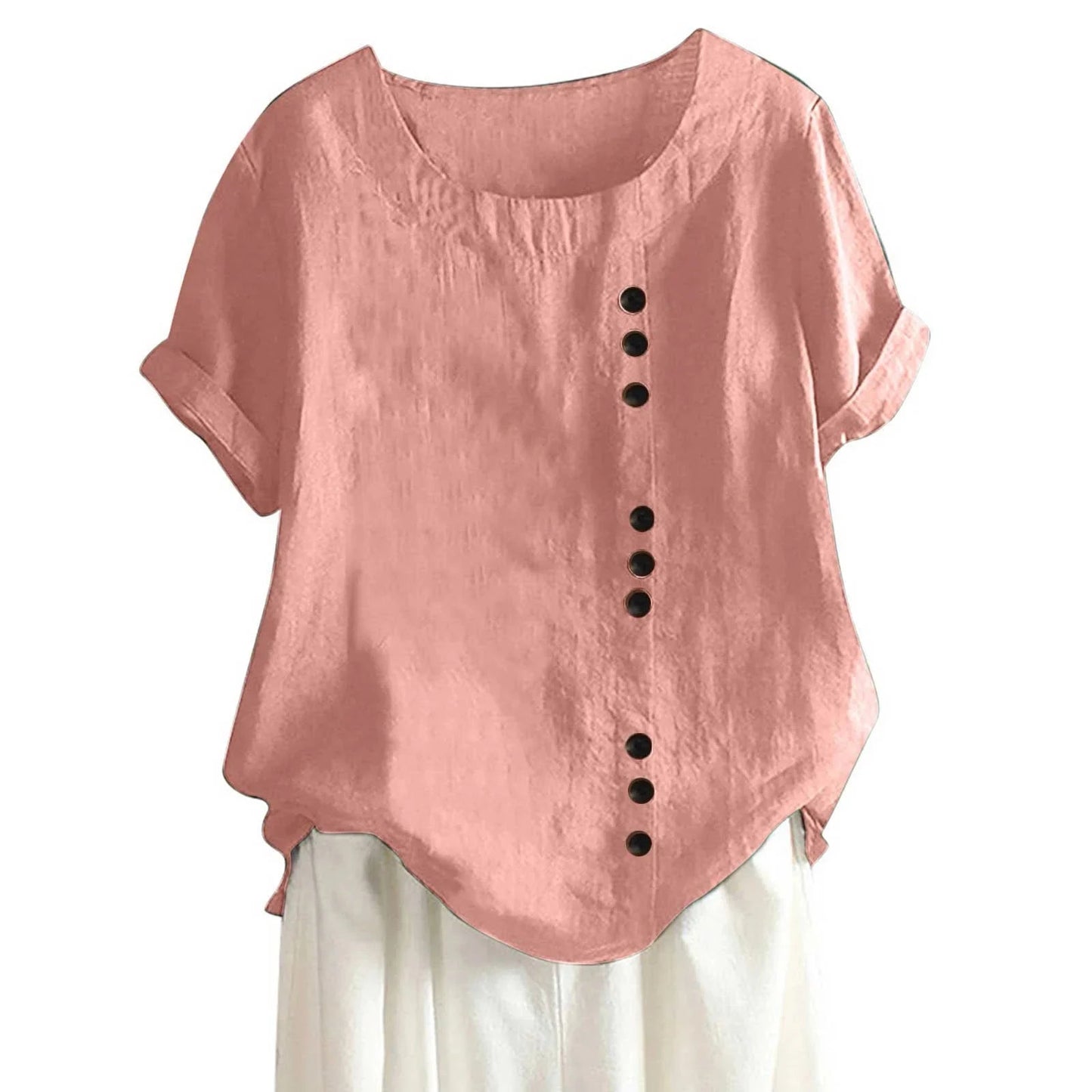 Damebluse med knaplukning