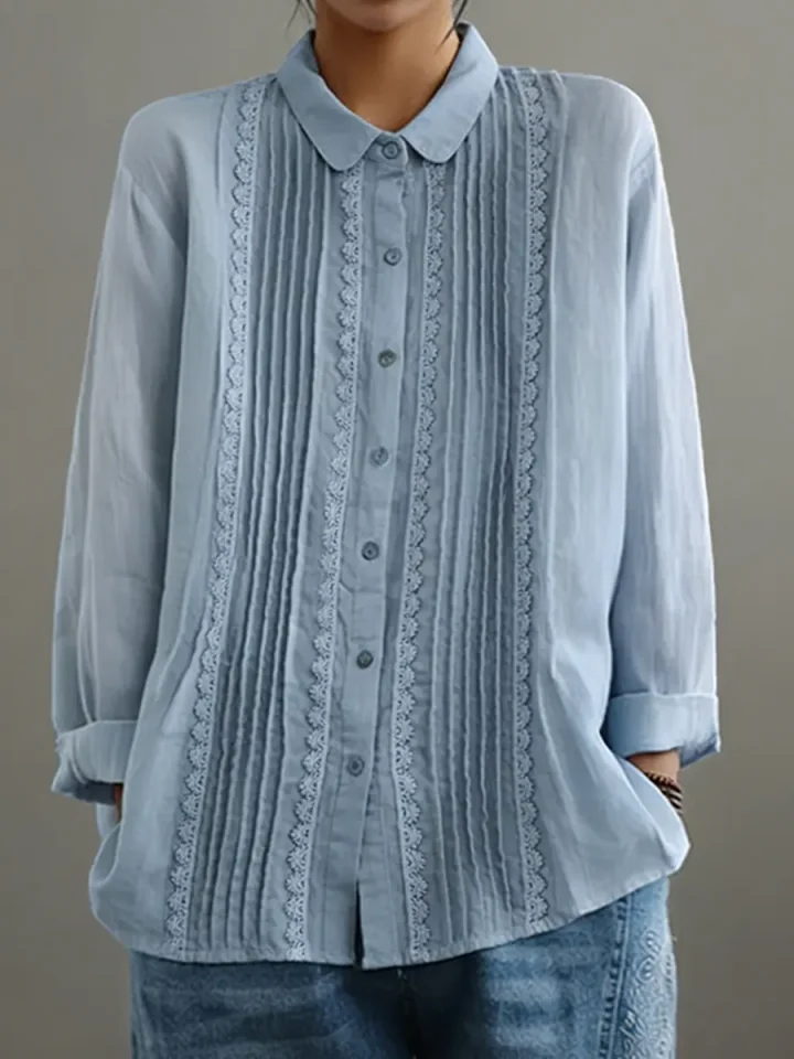 Damebluse med knaplukning