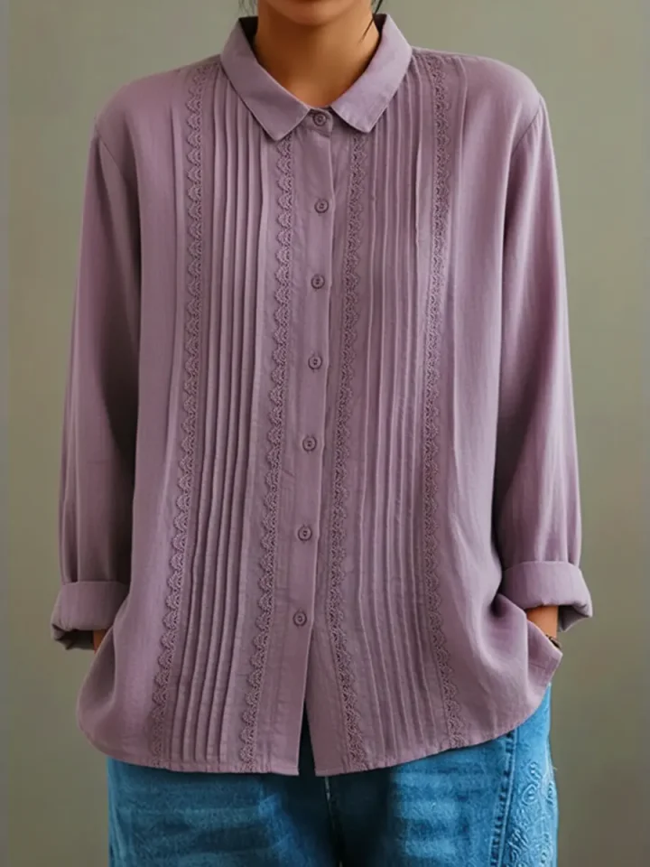Damebluse med knaplukning