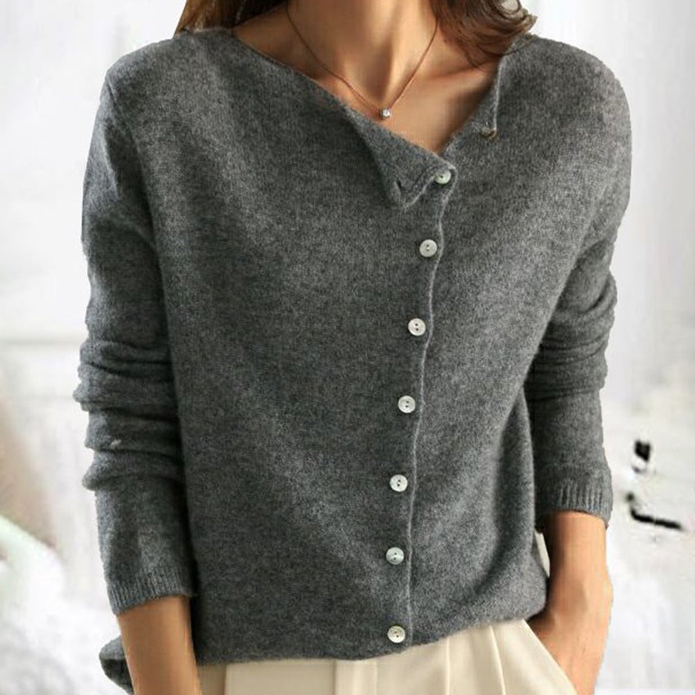 Damecardigan med knapper - relaxed fit