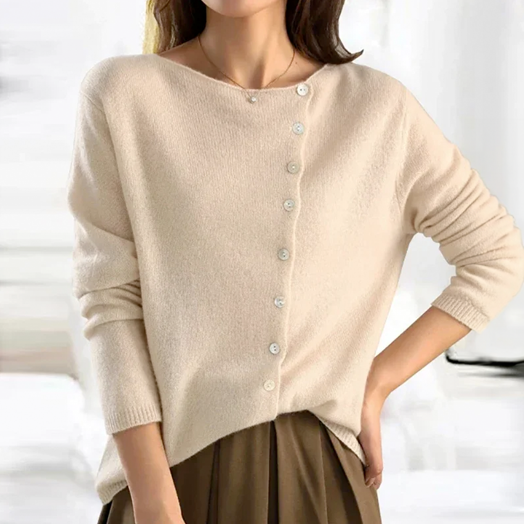 Damecardigan med knapper - relaxed fit