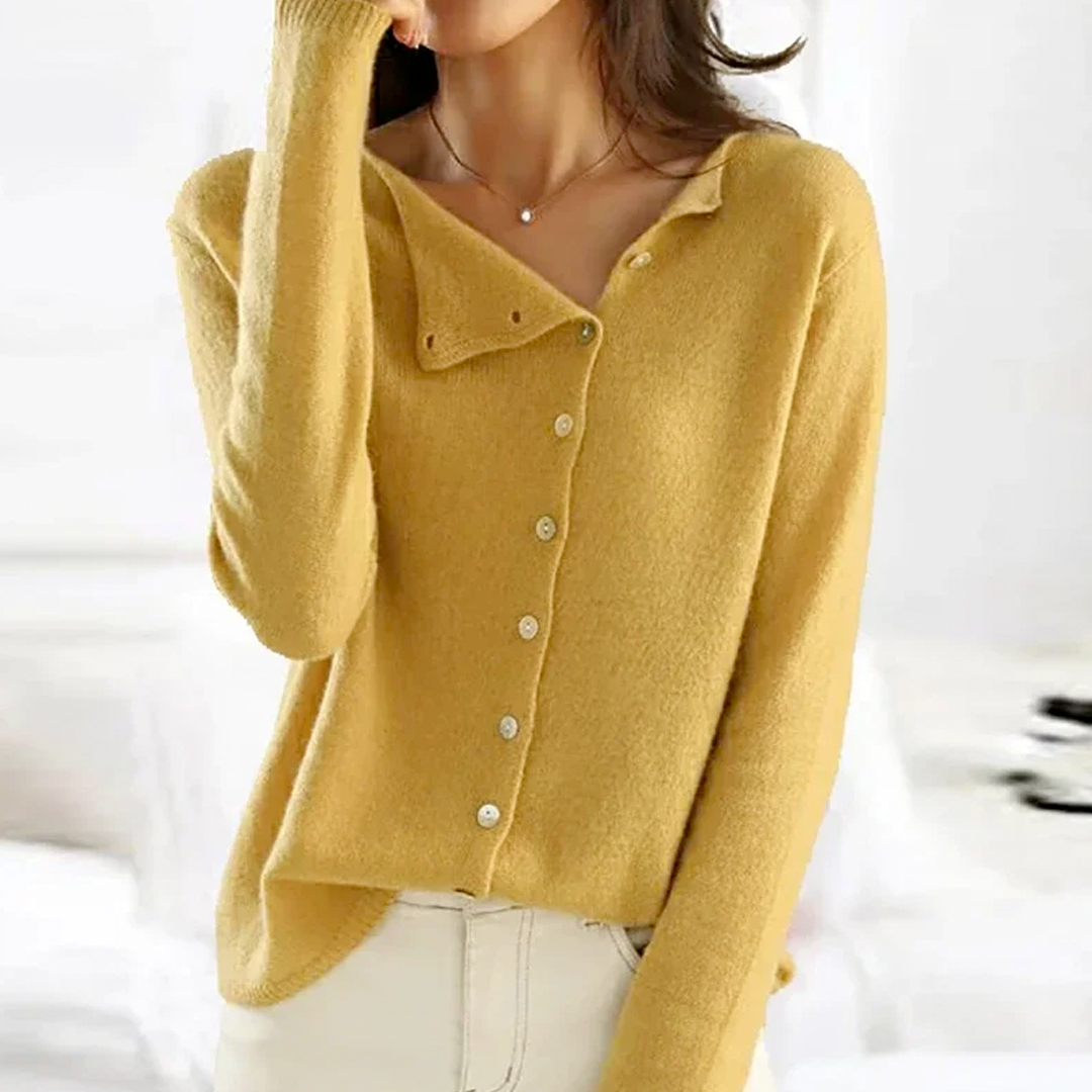 Damecardigan med knapper - relaxed fit