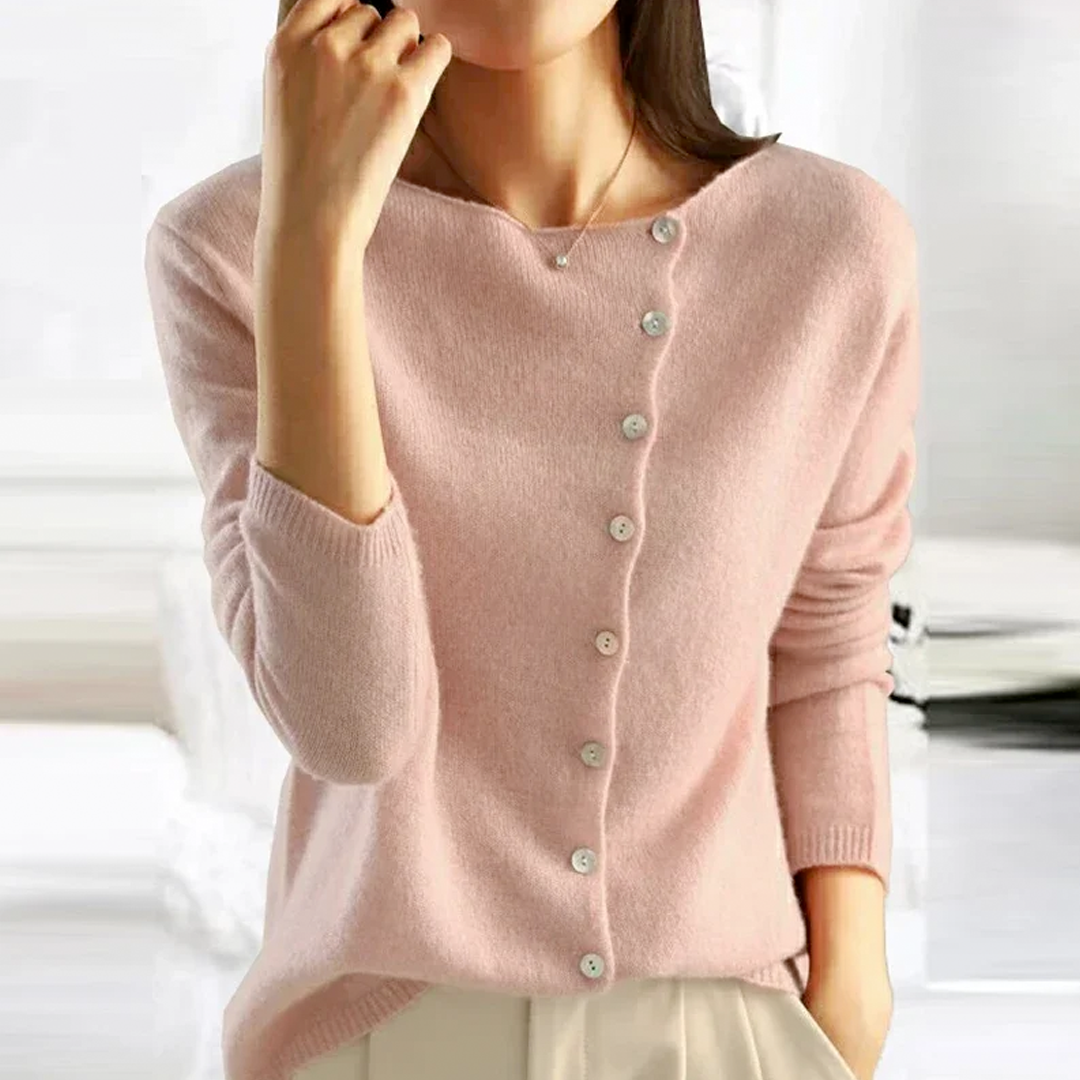 Damecardigan med knapper - relaxed fit