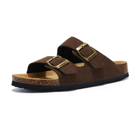 Damesandaler med korksål og justerbare remme