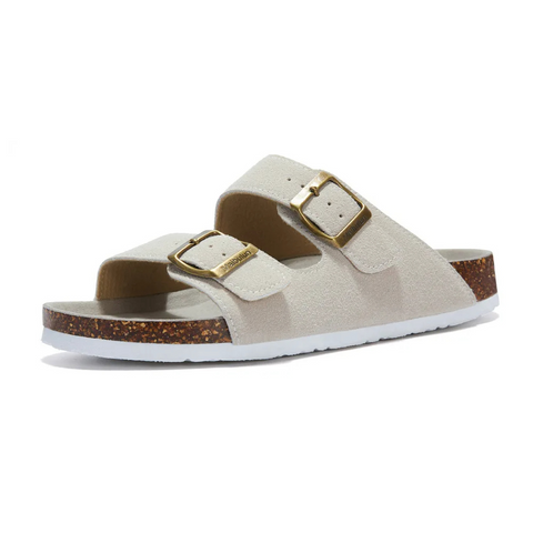 Damesandaler med korksål og justerbare remme