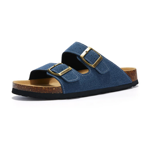 Damesandaler med korksål og justerbare remme