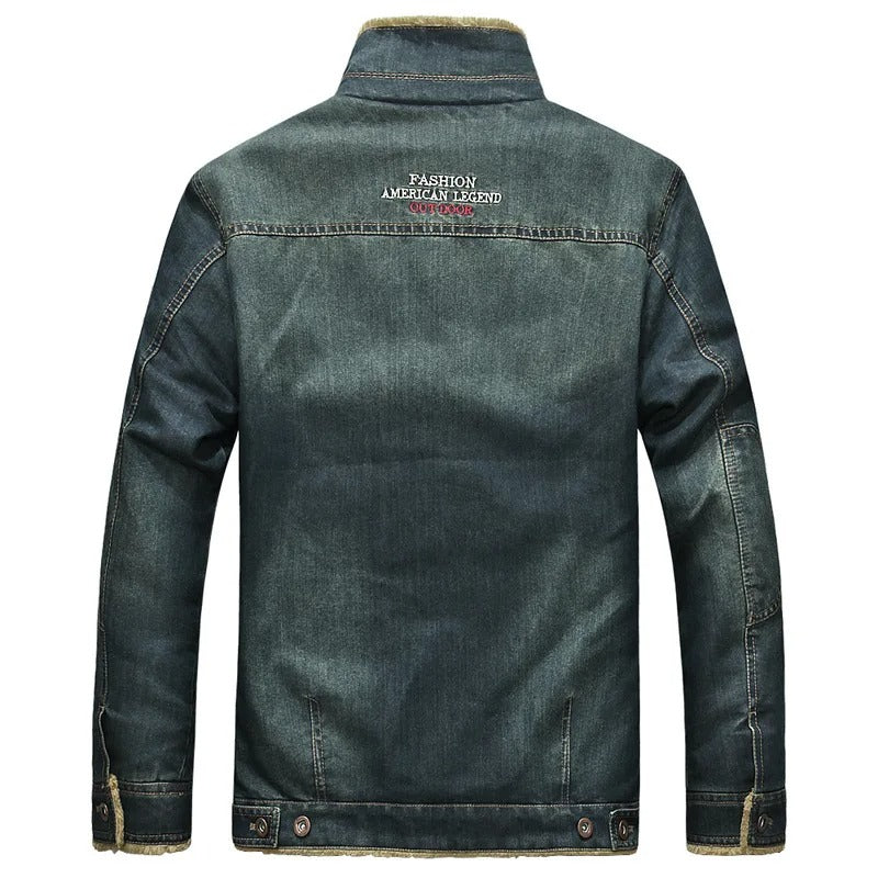 Denim-sherpajakke til mænd