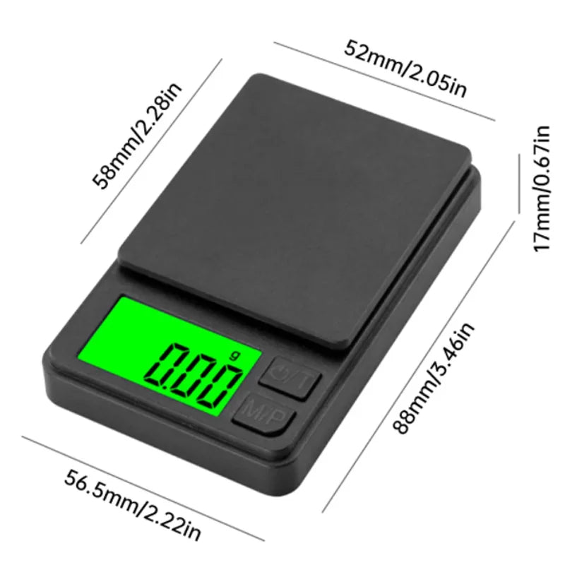 Digital lommevægt - 1000 g kapacitet, 0,1 g præcision
