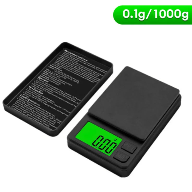 Digital lommevægt - 1000 g kapacitet, 0,1 g præcision
